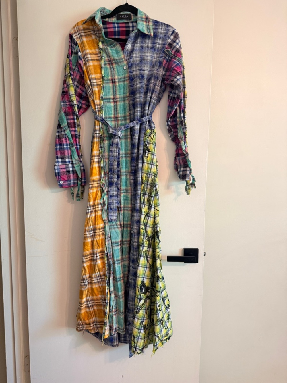 AKIRA Star Of The Show Plaid Maxi Dress SIZE: S/M - Picture 5 of 12